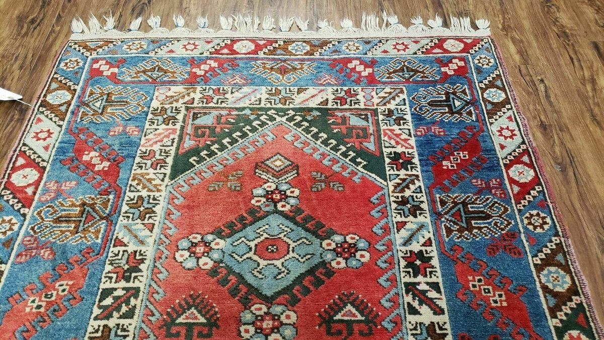 4' X 6' Handmade Turkish Super Kazak Shirvan Wool Rug Colorful - Jewel Rugs, view 4