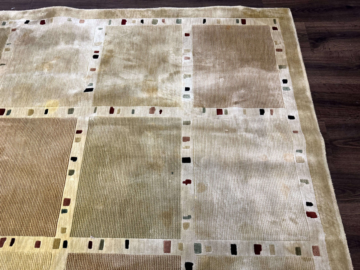 Large Wool Rug 10x13, Panel Design, Modern Contemporary Carpet - Jewel Rugs, view 8