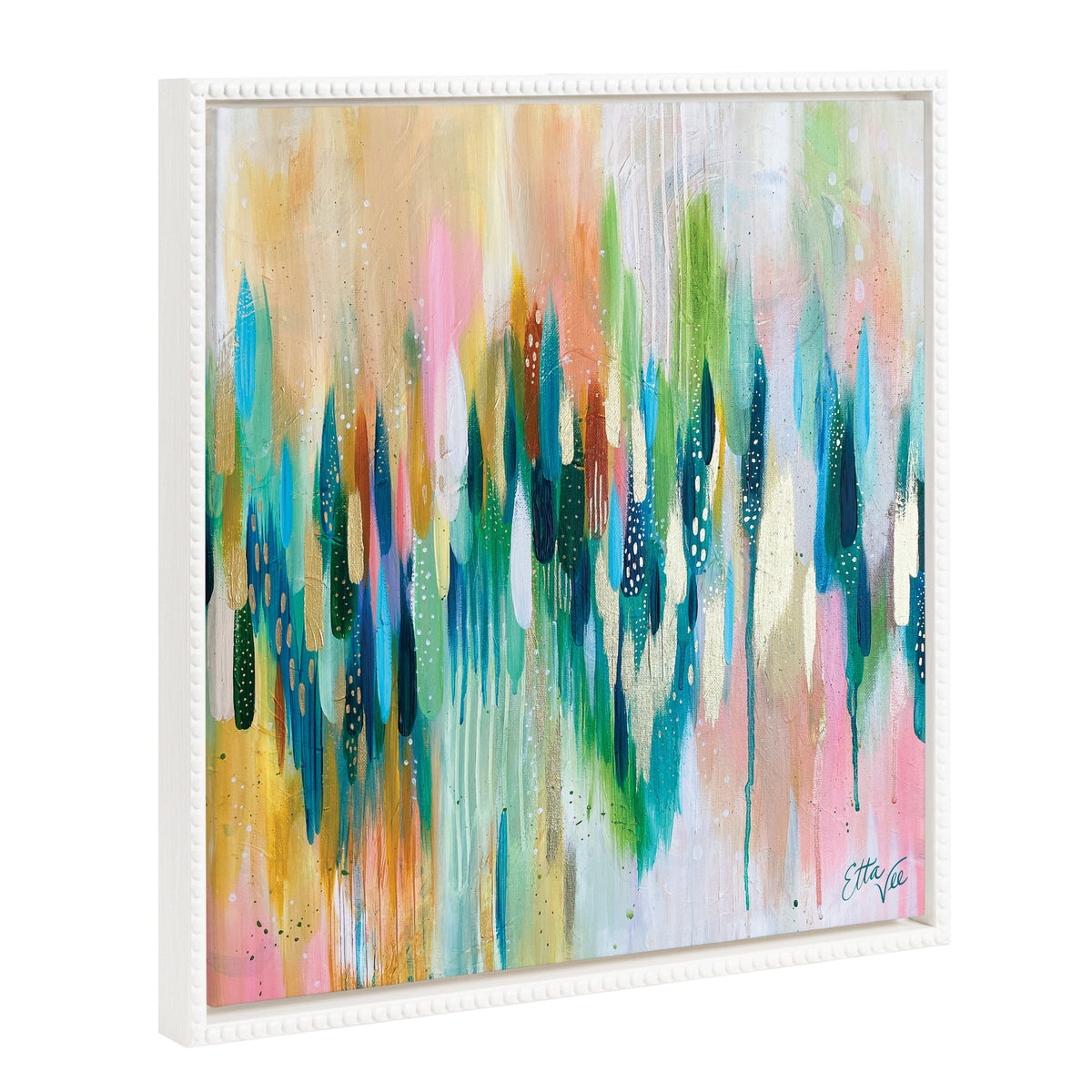Sylvie Beaded EV Brushstroke 155 Framed Canvas by EttaVee