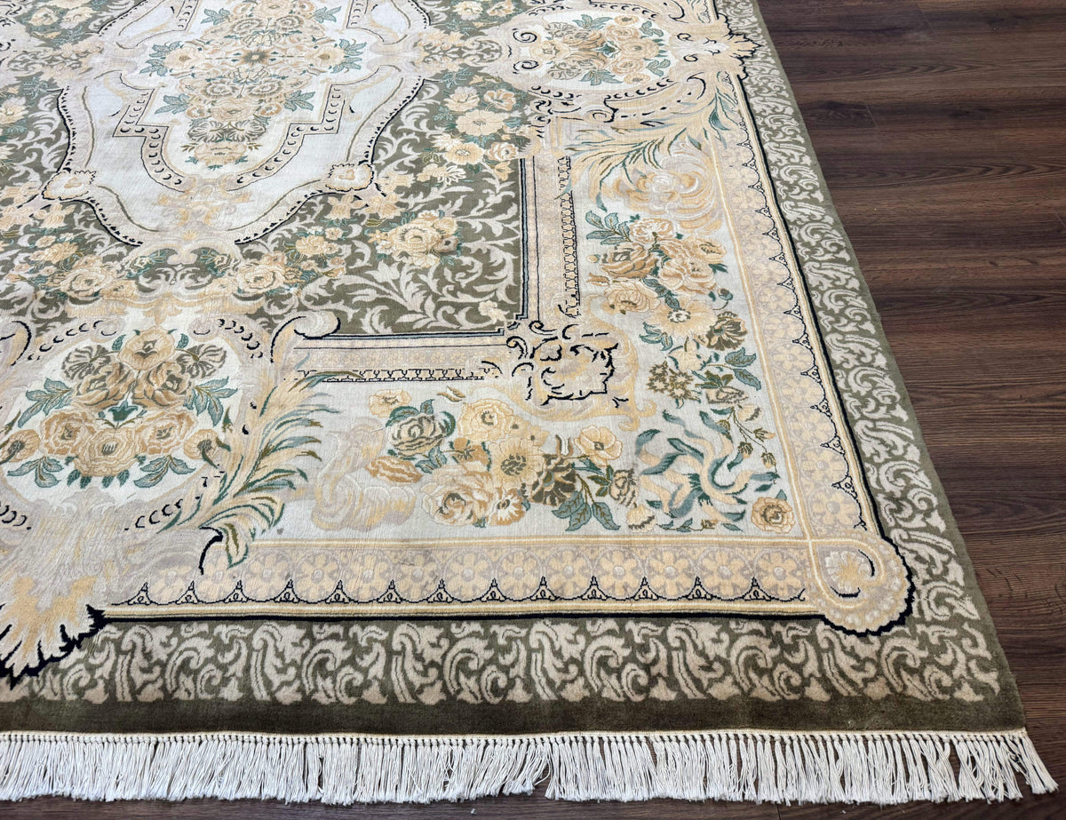 Aubusson Rug 8x10, Very Fine 225 KPSI, Floral, French European Design, Pakistani Carpet - Jewel Rugs, view 10