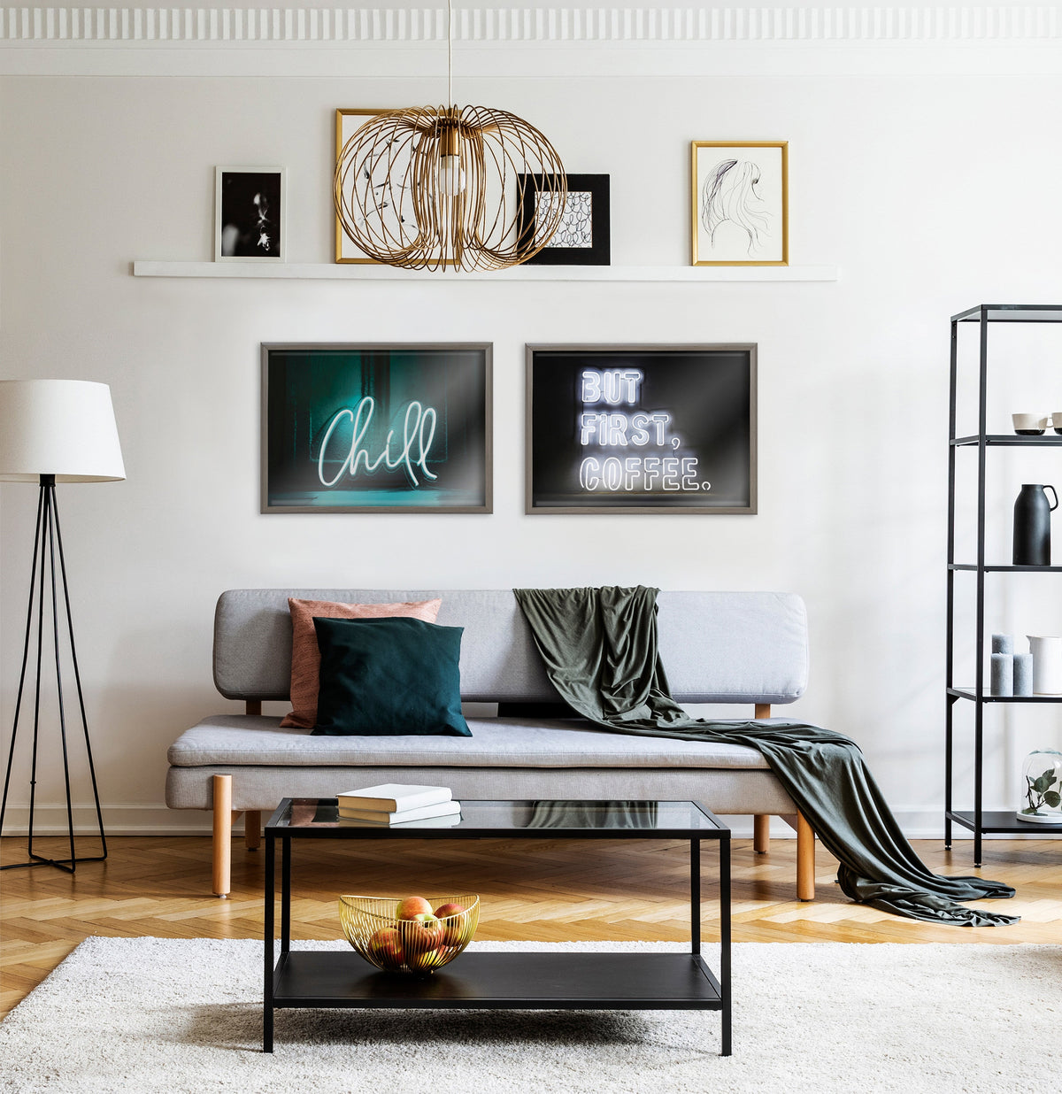 Blake Chill Neon Sign Framed Printed Glass by The Creative Bunch Studio