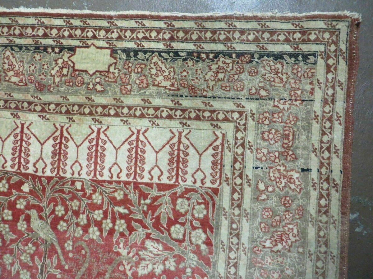 4' X 6' Antique Handmade Turkish Tree Of Life Oriental Wool Rug Birds Red - Jewel Rugs, view 6