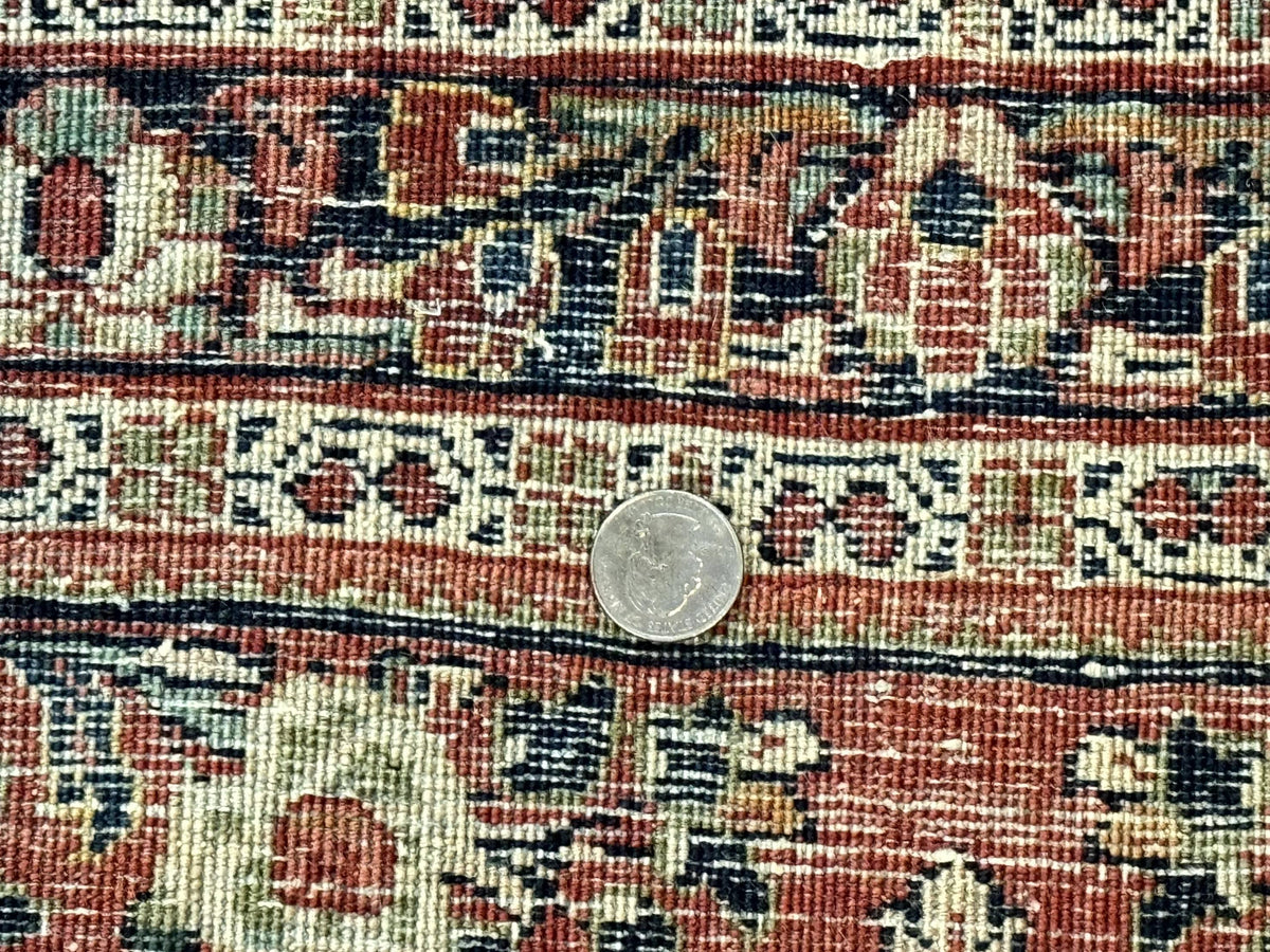 Red Persian Sarouk Rug 3 x 5.8, Antique Wool Carpet, 210 KPSI - Jewel Rugs, view 11
