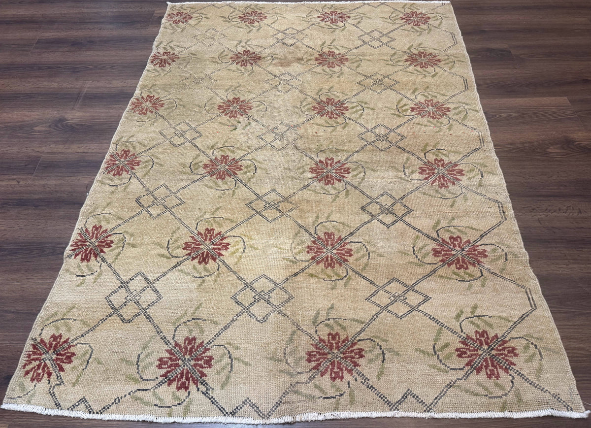 Turkish Rug 5x6, Oushak Carpet, Beige - Jewel Rugs, view 6