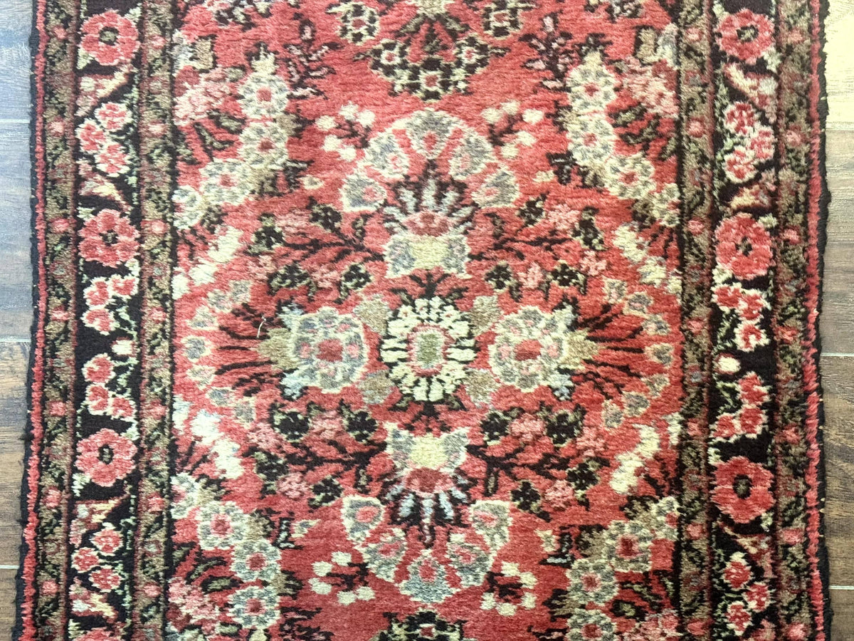 Persian Hamadan Runner Rug 2 x 13.6 – Red Floral Wool Hallway Carpet - Jewel Rugs, view 4
