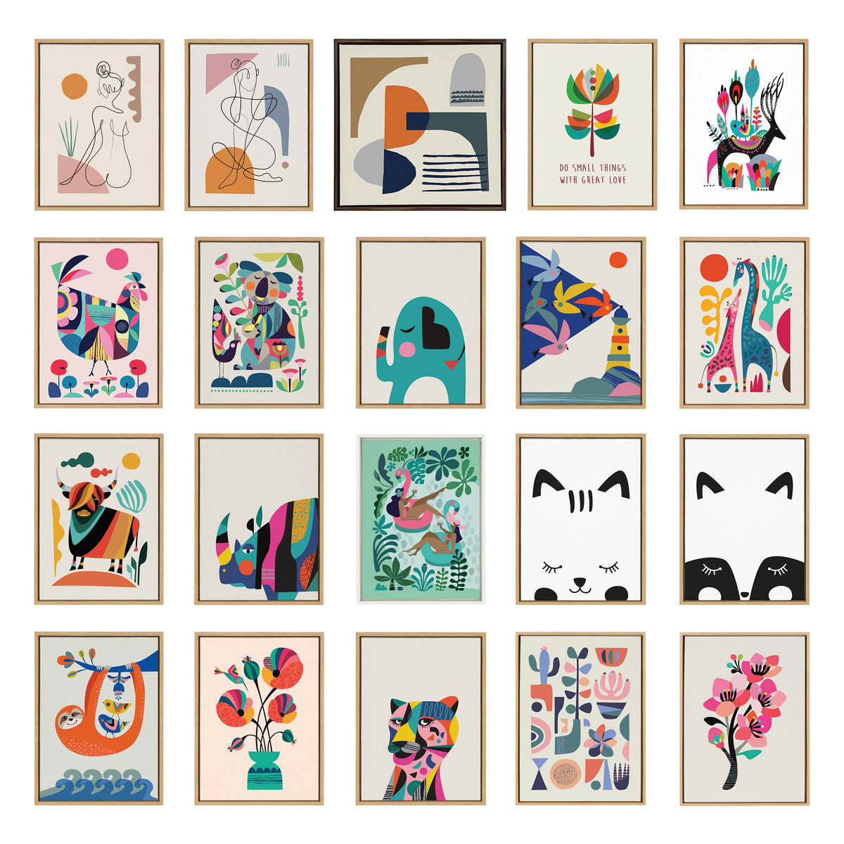 Sylvie Abstract Mid Century Framed Canvas by Rachel Lee of My Dream Wall