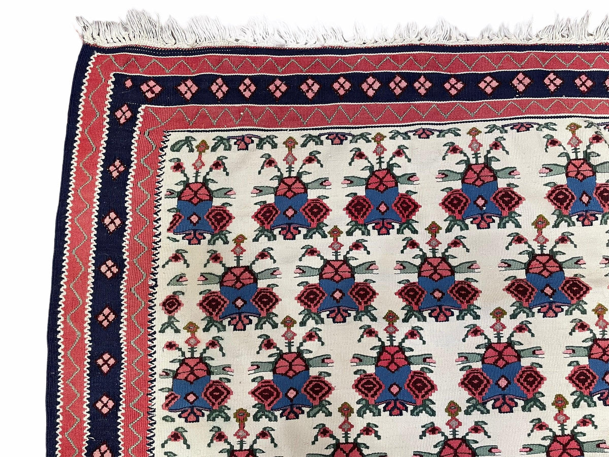 3x5 Vintage Kurdish Senneh Kilim Rug 3 x 5 Heirloom Rug Flatweave Antique Rug Playroom Rug Collectible Rug Beige Kilim - Jewel Rugs, view 6