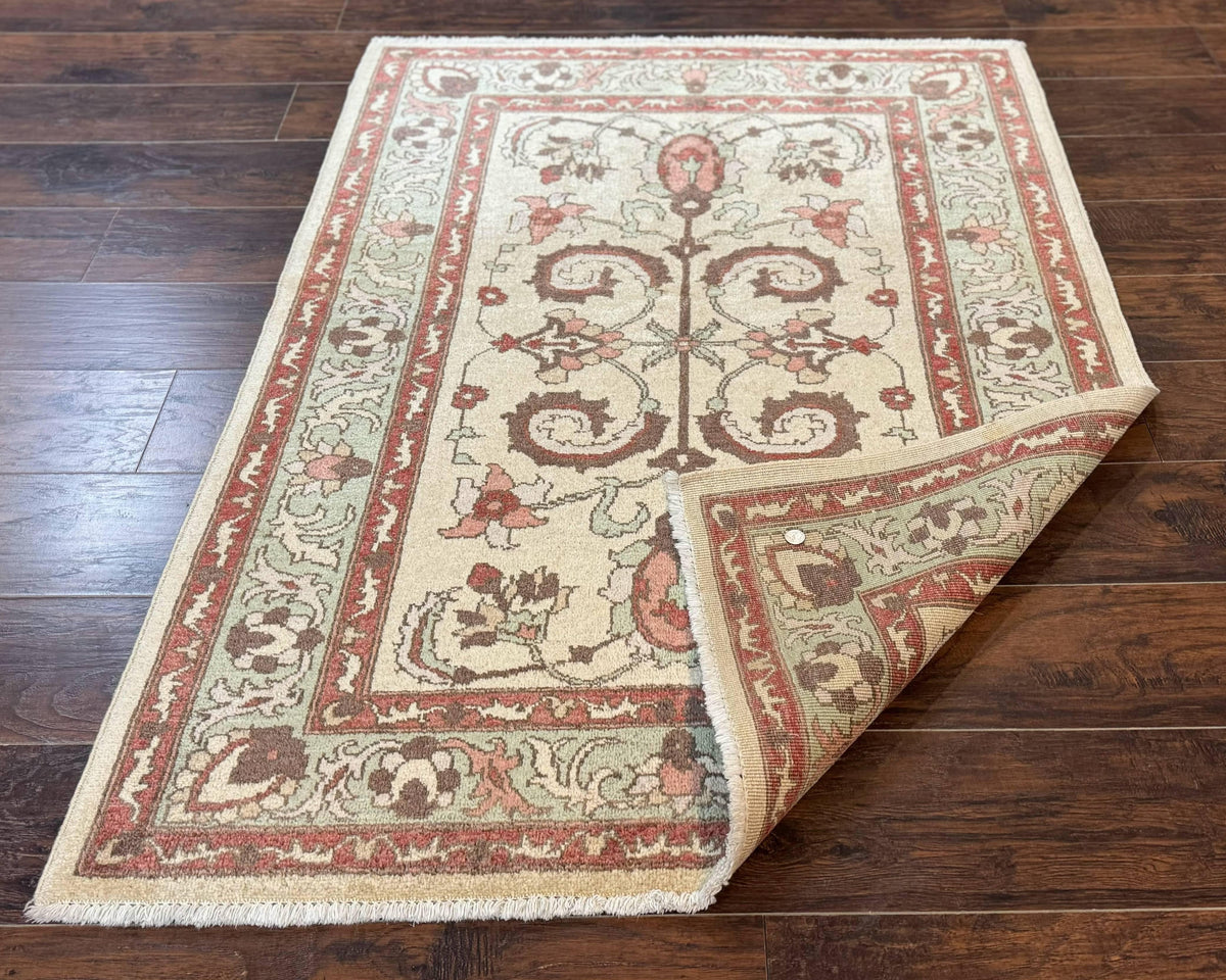 Indo Mahal Rug 4 x 5.6, Indian Handmade Wool Area Rug - Jewel Rugs, view 12