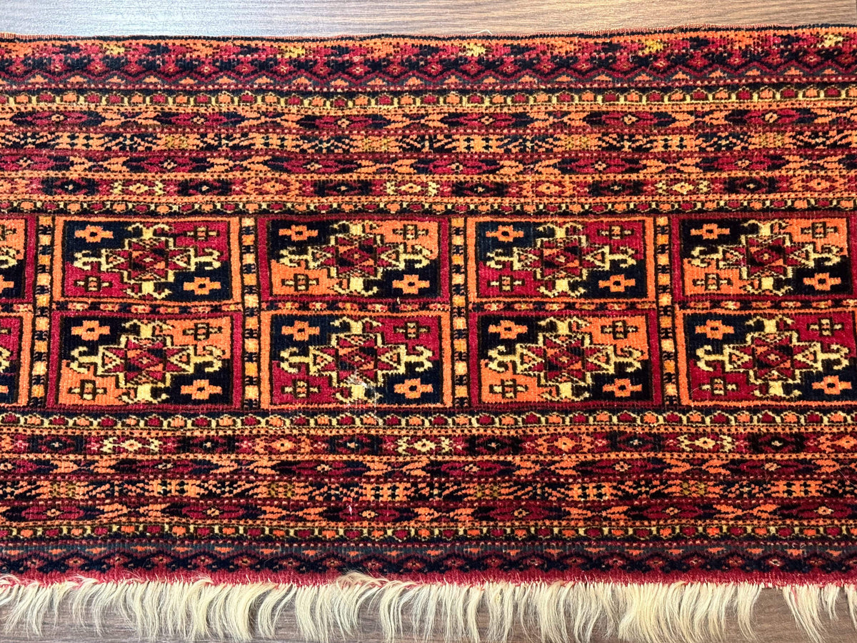 Antique Persian Turkoman Mafresh Rug 1x4, Wool, Tribal Collectible - Jewel Rugs, view 4