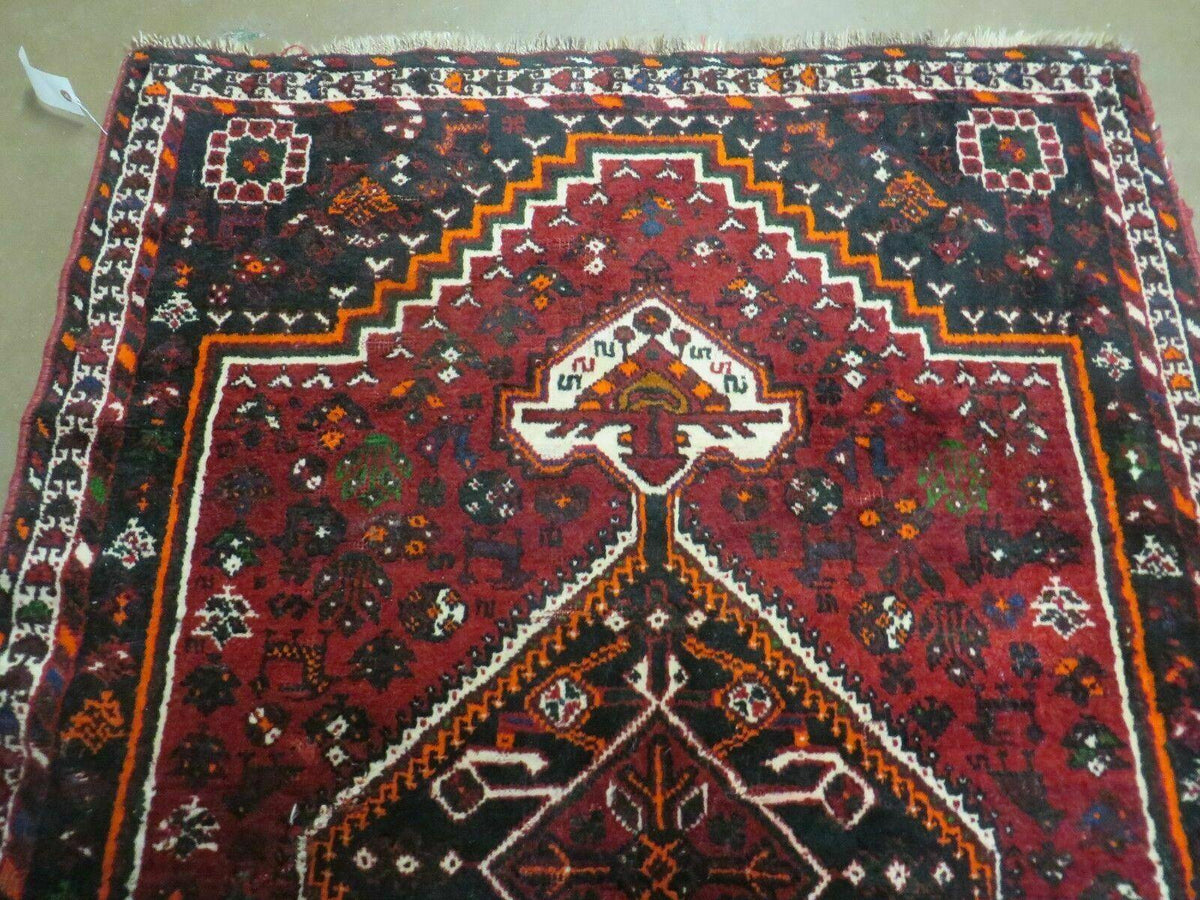 4' X 6' Antique Handmade Turkish Wool Veg Dyes Rug Organic Red Nice M10 - Jewel Rugs, view 4