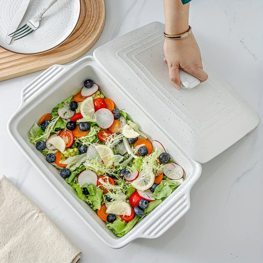 Casserole Dish with Lid 13x9 Farmhouse Rectangular Baking Dish