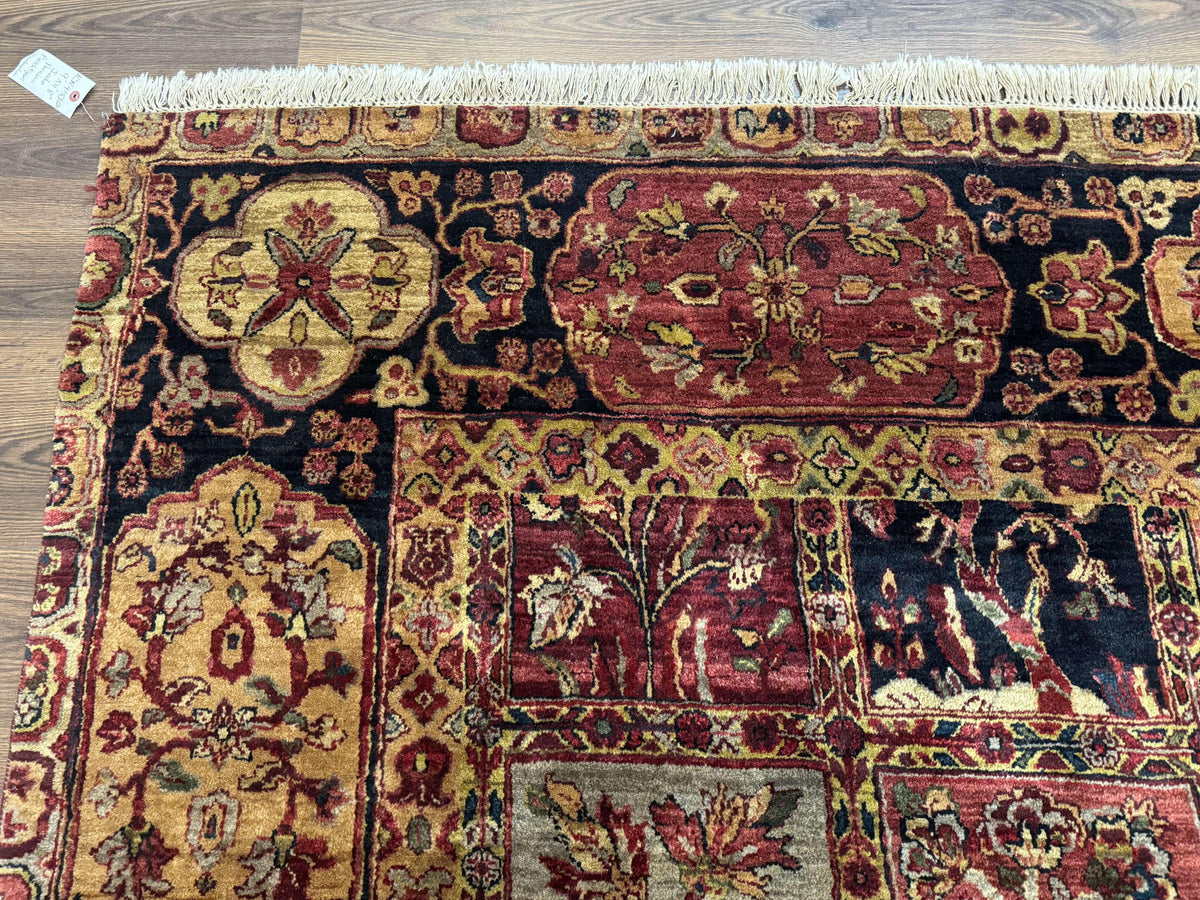 Indo Persian Rug 9x12, Bakhtiari Panel Design, Multicolor, Soft Wool Pile - Jewel Rugs, view 7