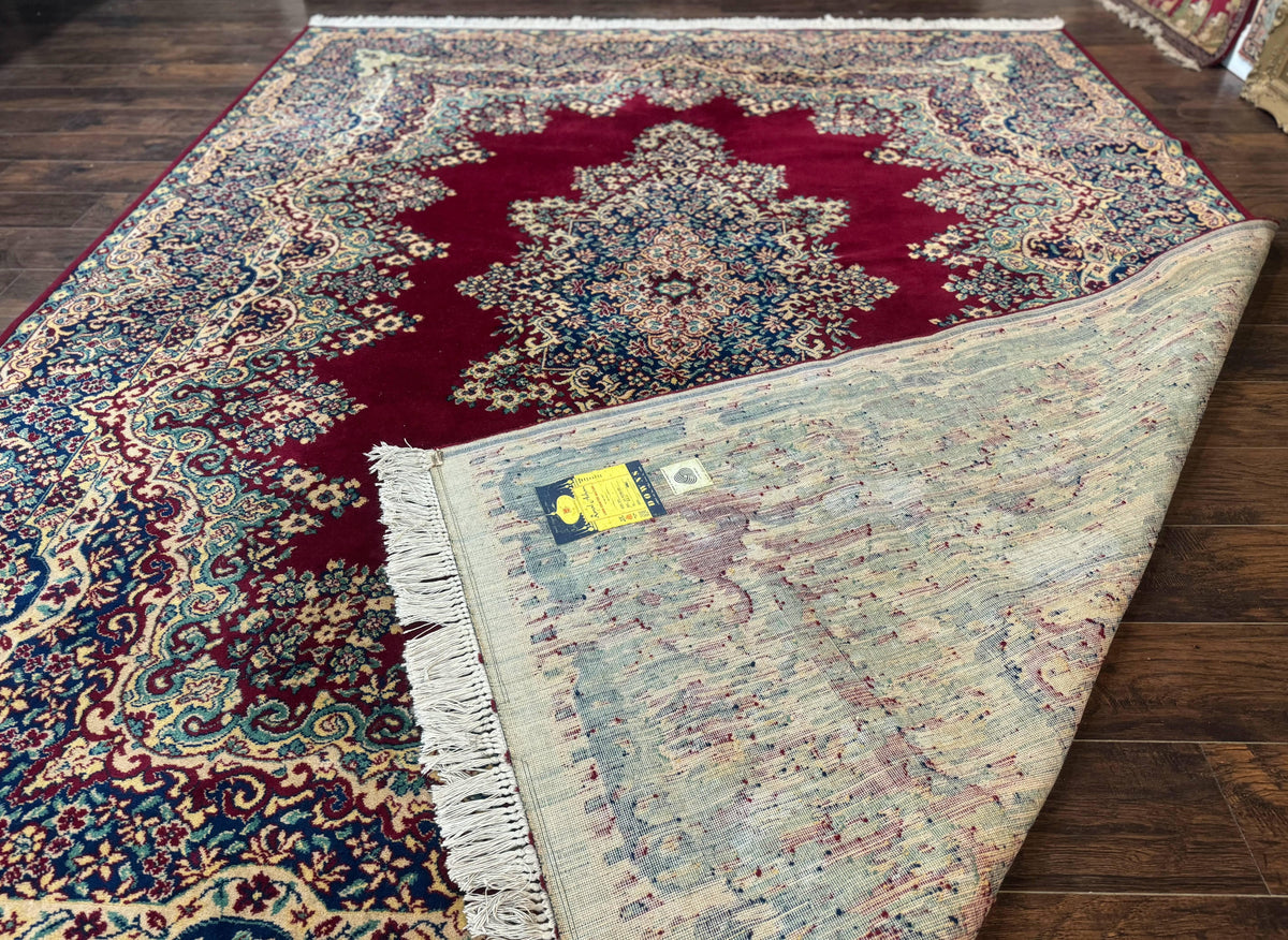 Power Loomed Persian Oriental Rug 9x12, Vintage Wool Pile, Kirman Design - Jewel Rugs, view 12