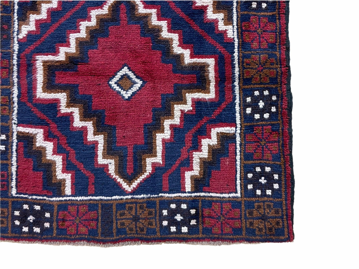 3 X 5 Vintage Handmade Tribal Wool Rug Balouchi Rug Afghan Rug Red Beige Nice - Jewel Rugs, view 10