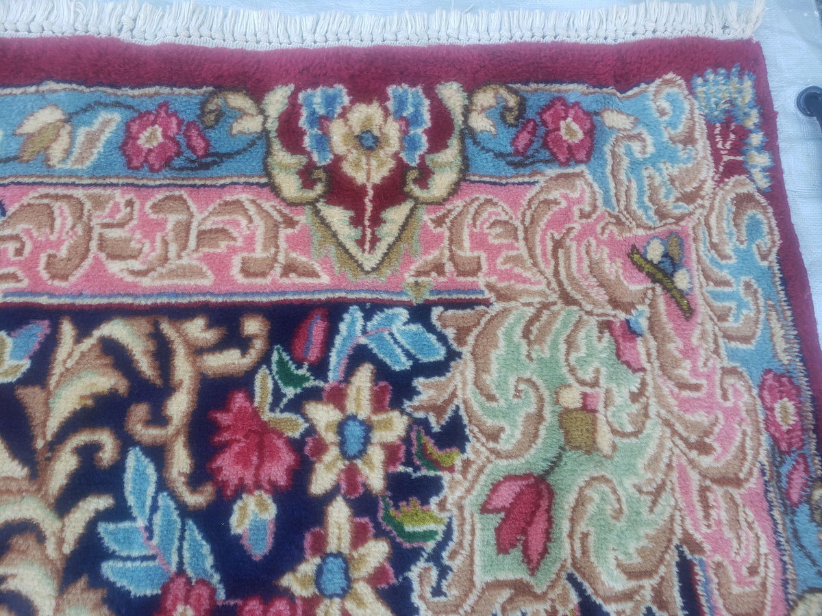 Antique Persian Kirman Rug 10x17 Oriental Carpet 10 x 17, Red, Multicolor, Namazian Signature Master Weaver, Shabby Chic, Semi Open Field - Jewel Rugs, view 10