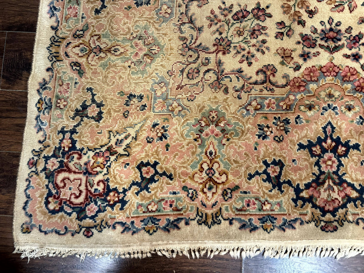 Antique Karastan Rug 8.8 x 12 Lanamar Floral Ivory Kirman Wool Discontinued - Jewel Rugs, view 8