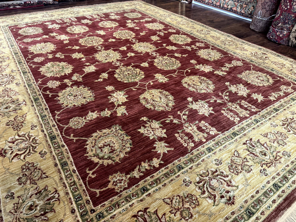 Traditional Wool Oriental Rug 9x13, Large Power Loomed Carpet, Burgundy - Jewel Rugs, view 13