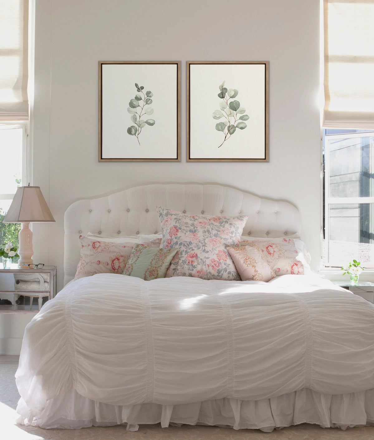 Sylvie Eucalyptus Framed Canvas Set by Maja Mitrovic of Makes My Day Happy