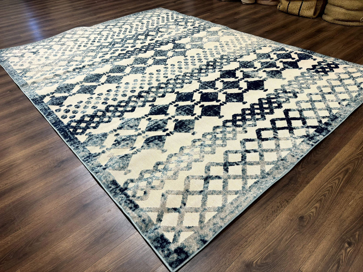 Modern Rug 8x10, Abstract Rug, Oat and Blue, Raised Pattern, Modway Rug Collection - Jewel Rugs, view 13