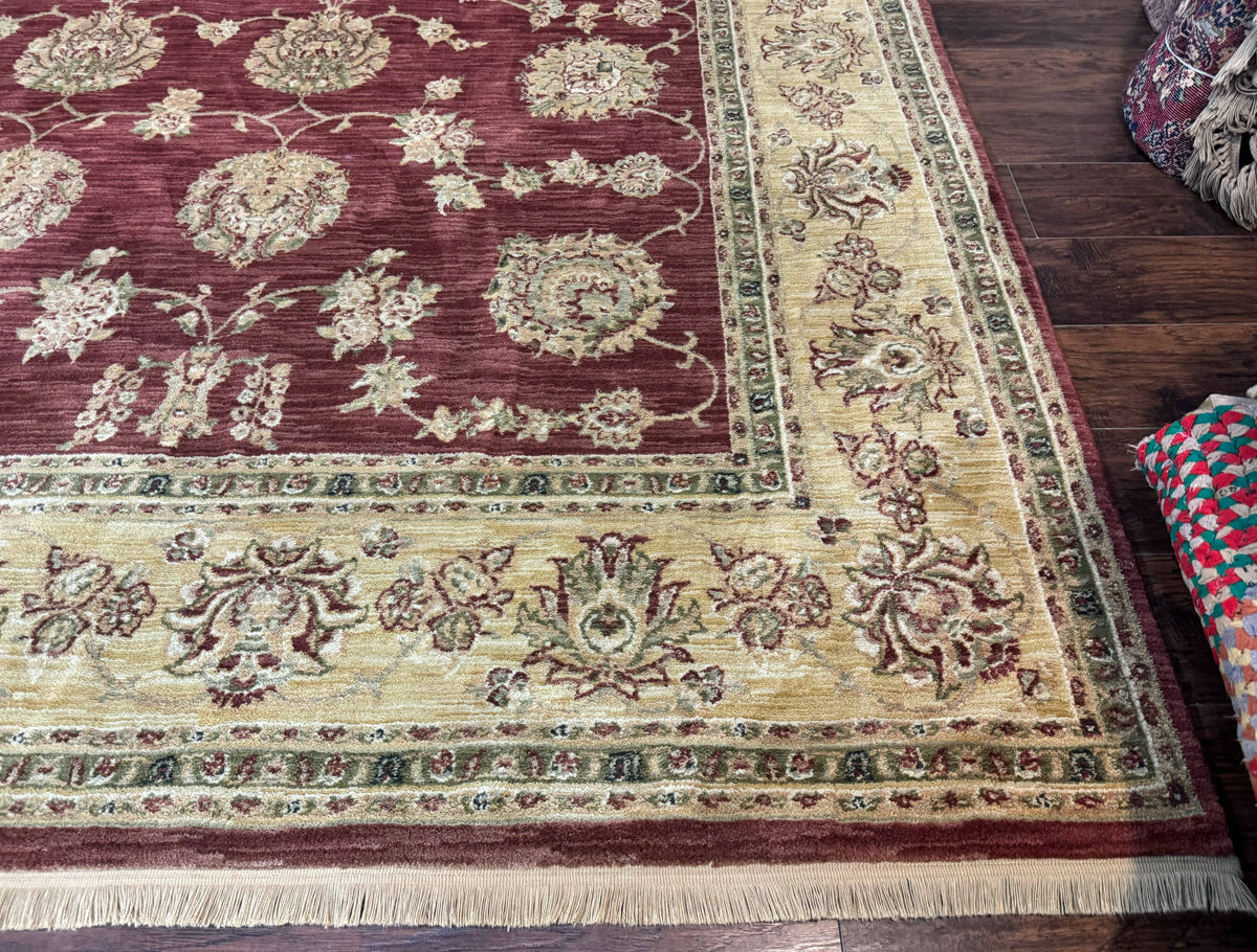 Traditional Wool Oriental Rug 9x13, Large Power Loomed Carpet, Burgundy - Jewel Rugs, view 10