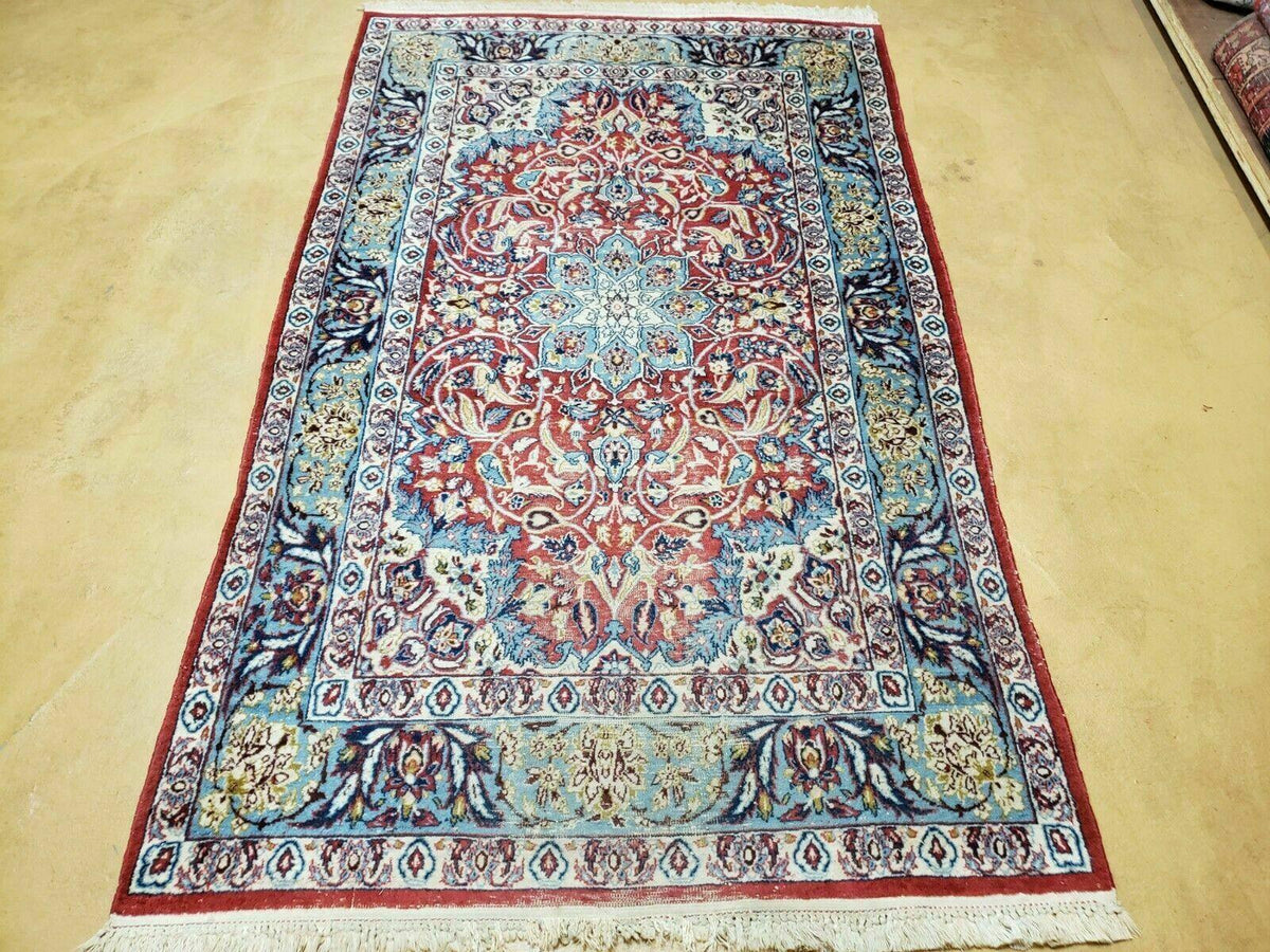 3' 5" X 5' 8" Vintage Handmade Turkish Wool Rug Carpet Vegetable Dyes Nice Red - Jewel Rugs, view 2