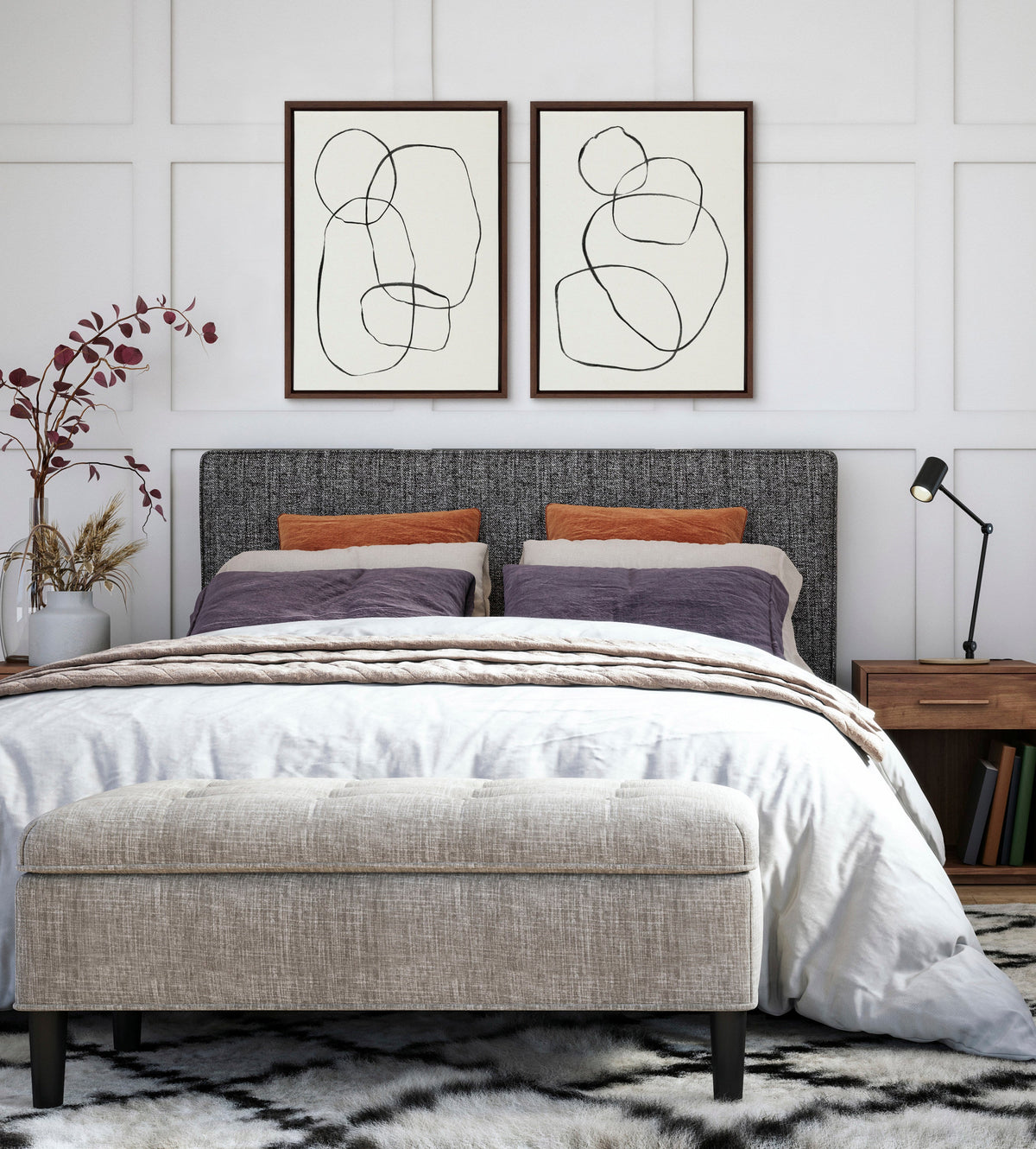 Sylvie Going in Circles Framed Textured Canvas Set by Teju Reval