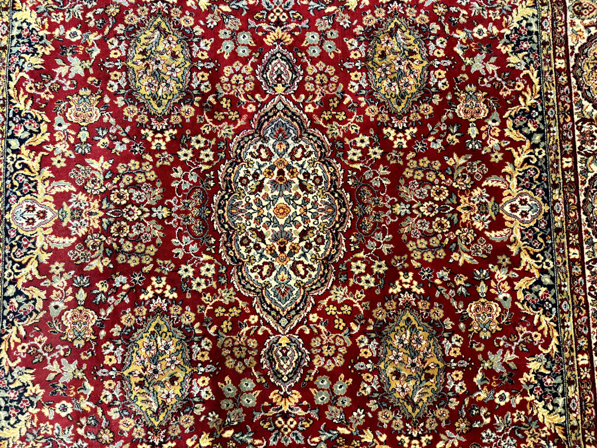 Persian Wool Rug 7x10, Couristan Carpet, Belgium Power Loomed Rug, Red, Floral, Traditional - Jewel Rugs, view 4