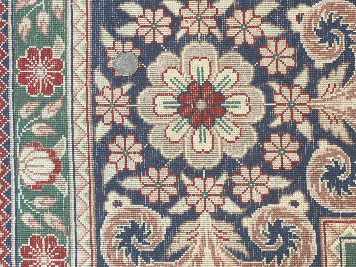 Silk Sino Persian Rug 9x12, Panel Design, Garden of Eden Pattern, Fine 200 KPSI, Hand Knotted Room Sized Silk Carpet, Vintage - Jewel Rugs, view 11