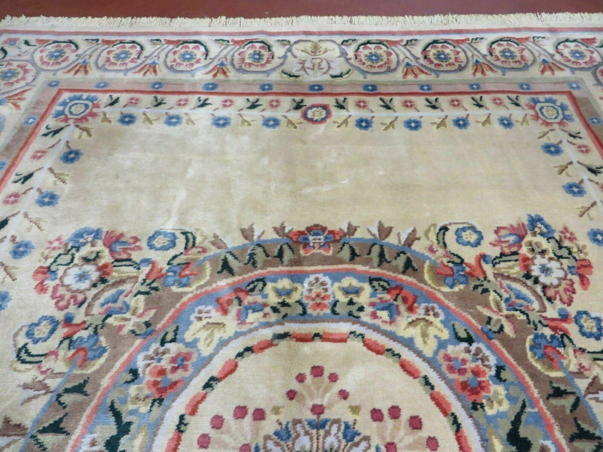 8' X 10' Vintage Handmade Wool Rug Aubusson Savonnerie Design European Nice - Jewel Rugs, view 12