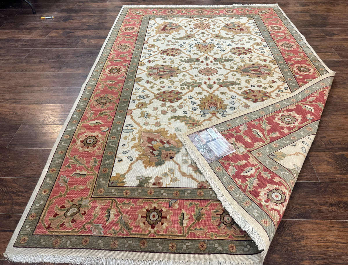 Flatweave Soumak Rug 6x9, Nourison Rug, Wool Handmade, Floral, Ivory - Jewel Rugs, view 12