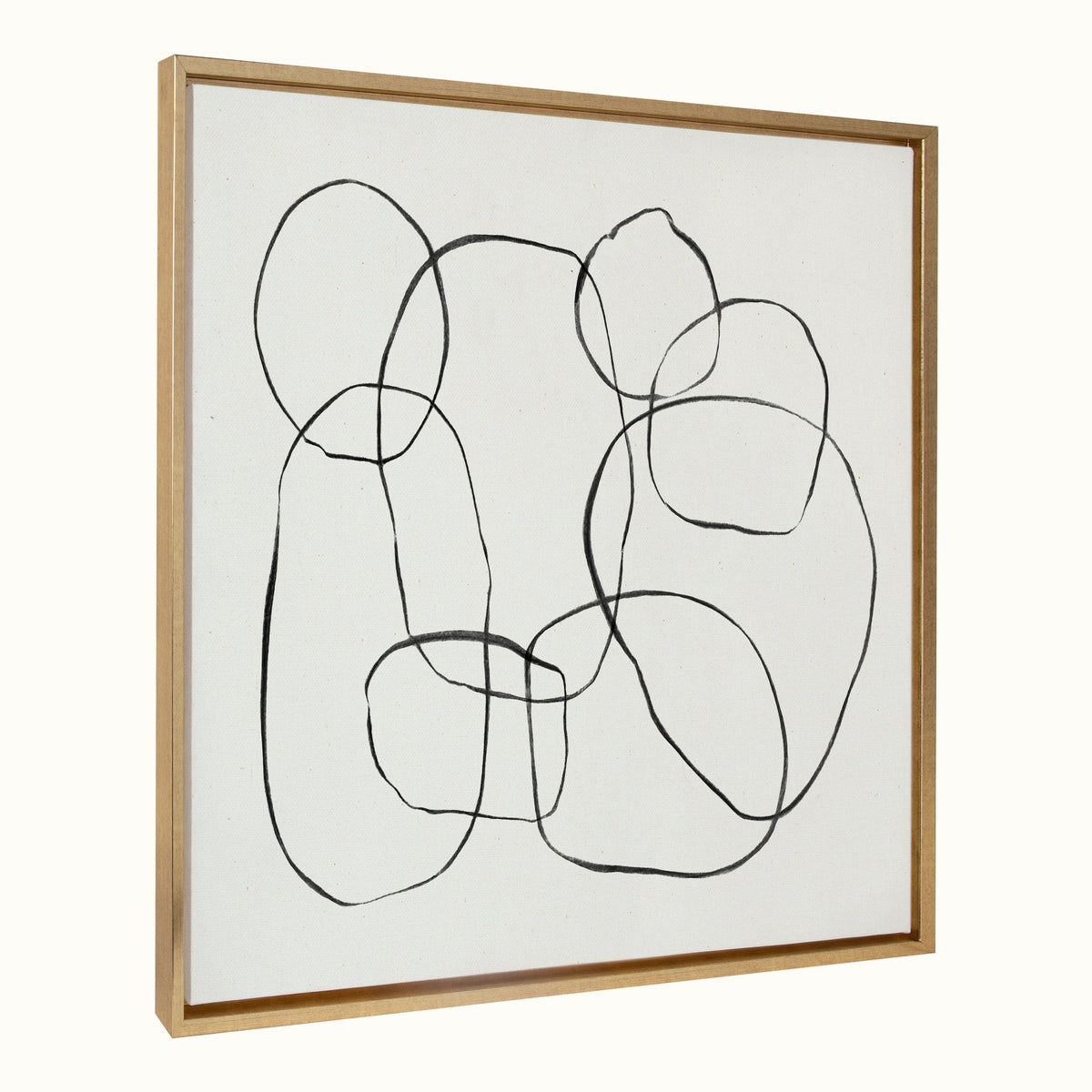 Sylvie Dancing Circles Framed Canvas by Teju Reval