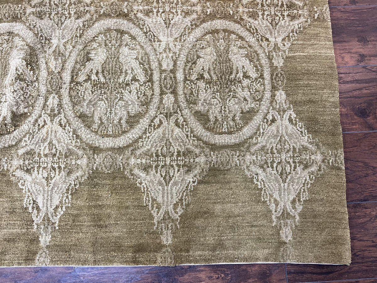 Tibetan Rug 12x15, Wool Hand Knotted Carpet, Odegard Rug, Birds, Olive Green, 12 x 15 Oversized Handmade Contemporary Area Rug, Extra Large - Jewel Rugs, view 9