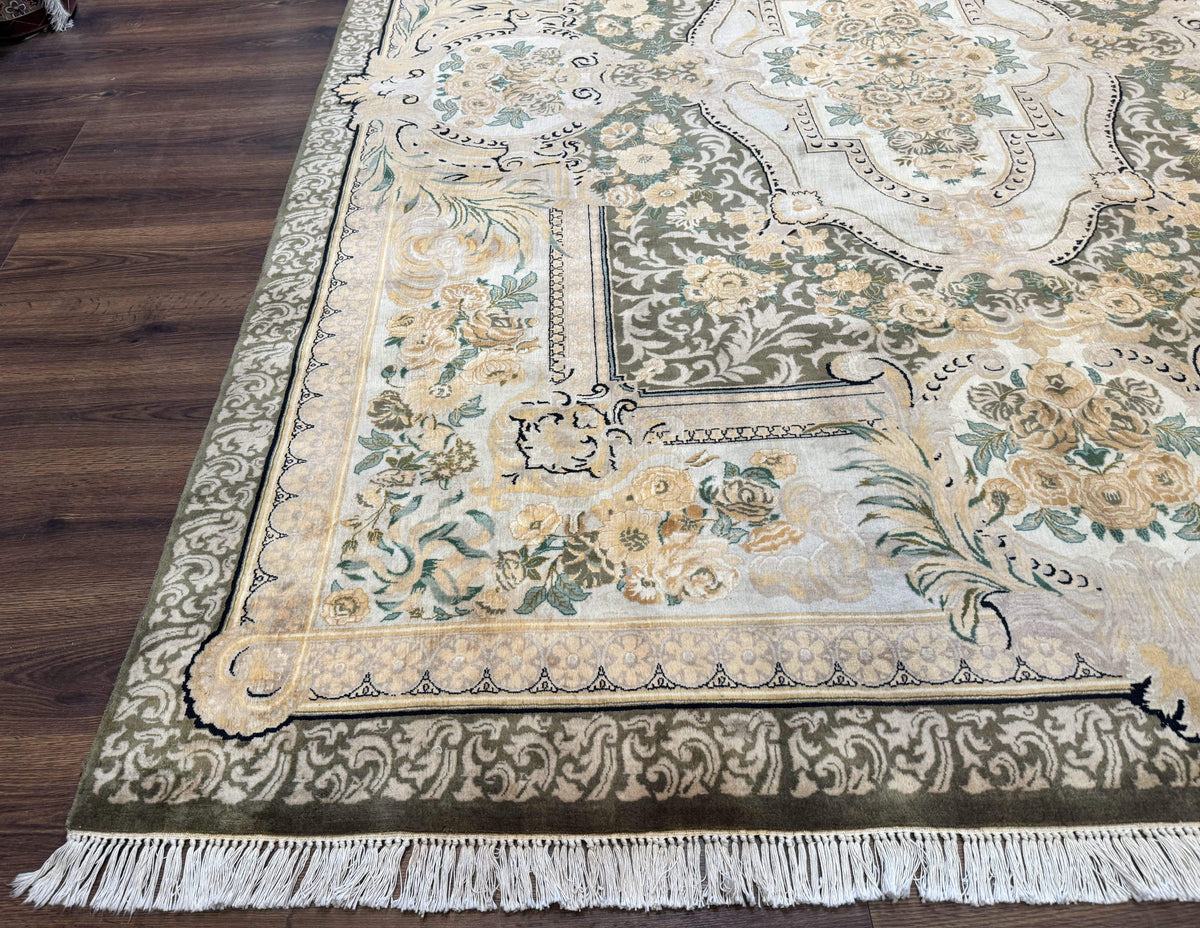 Aubusson Rug 8x10, Very Fine 225 KPSI, Floral, French European Design, Pakistani Carpet - Jewel Rugs, view 9