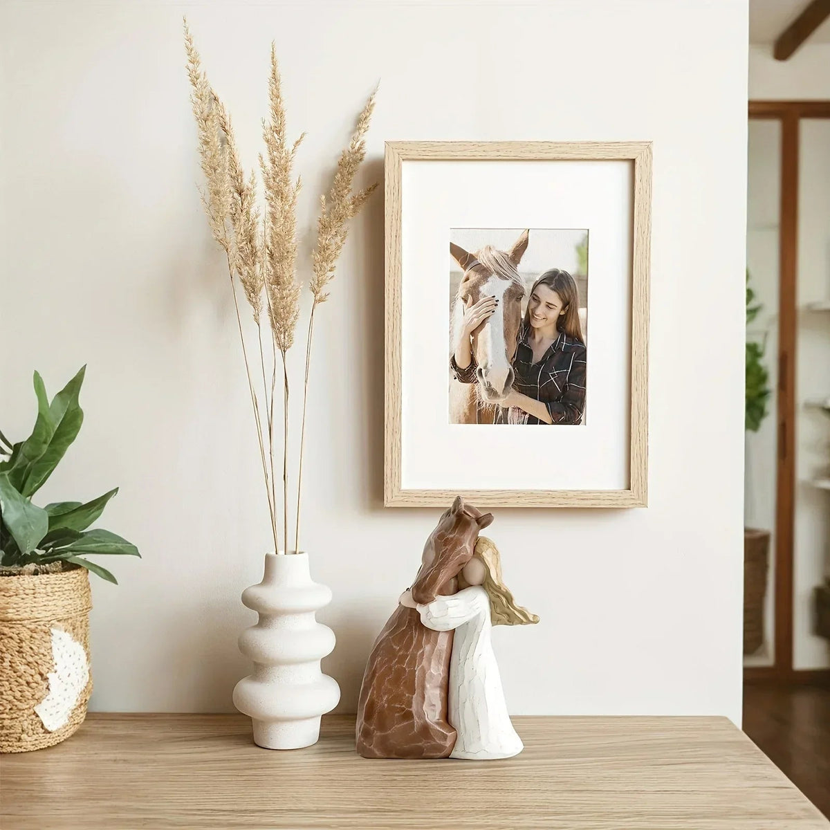 Figurine - Decorative Girl Horse Statue