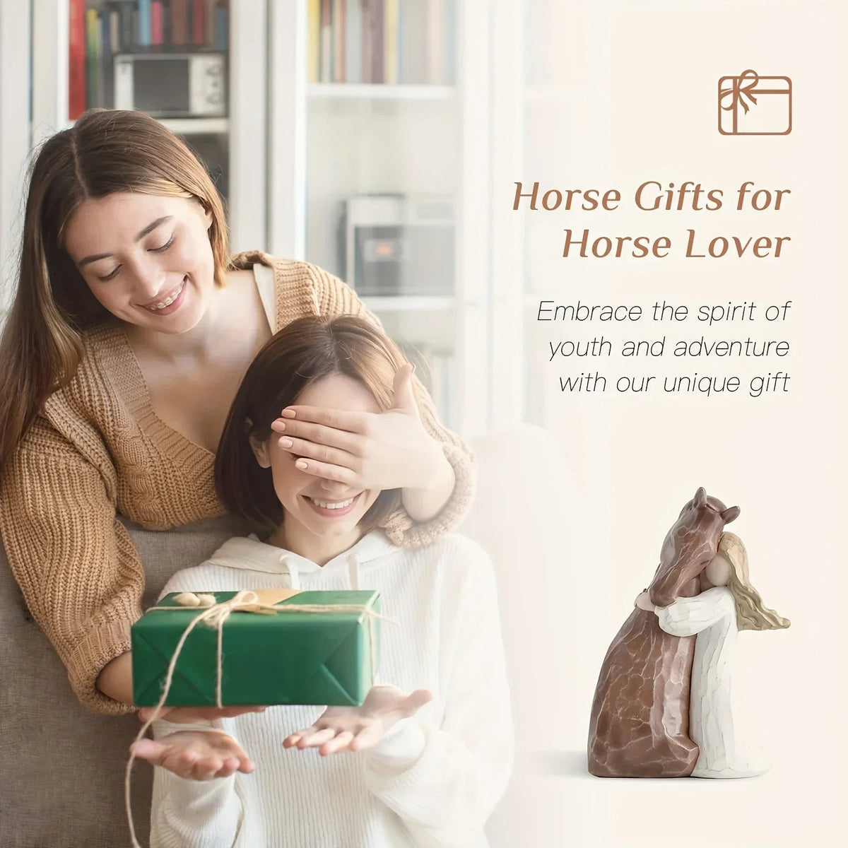 Figurine - Decorative Girl Horse Statue