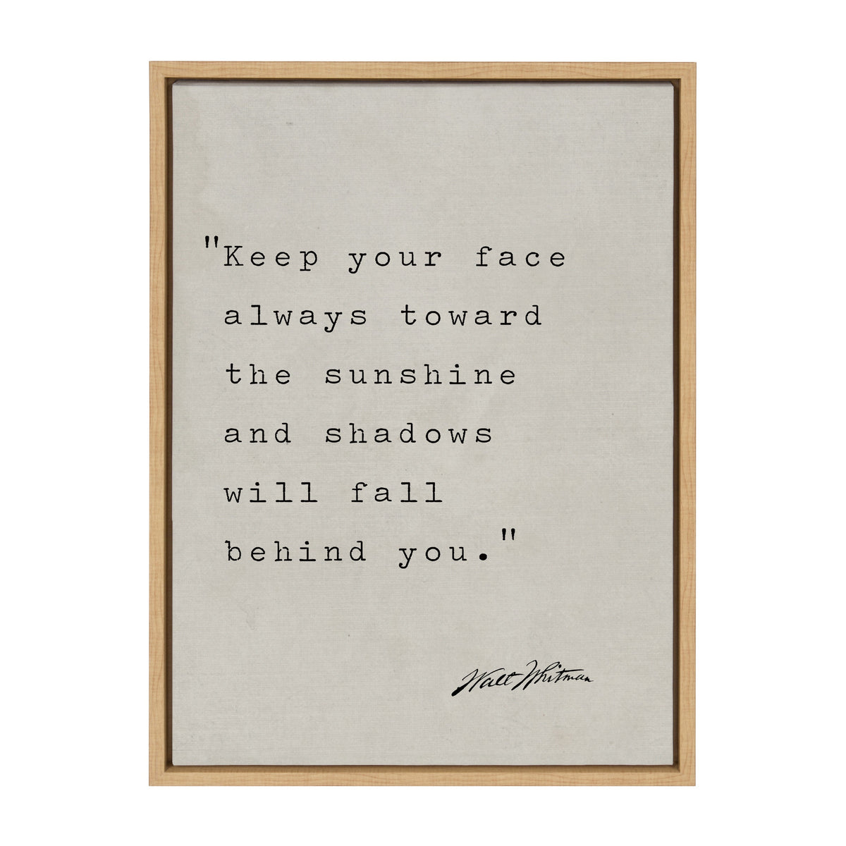 Sylvie Keep Your Face Walt Whitman Framed Canvas by Saint and Sailor Studios