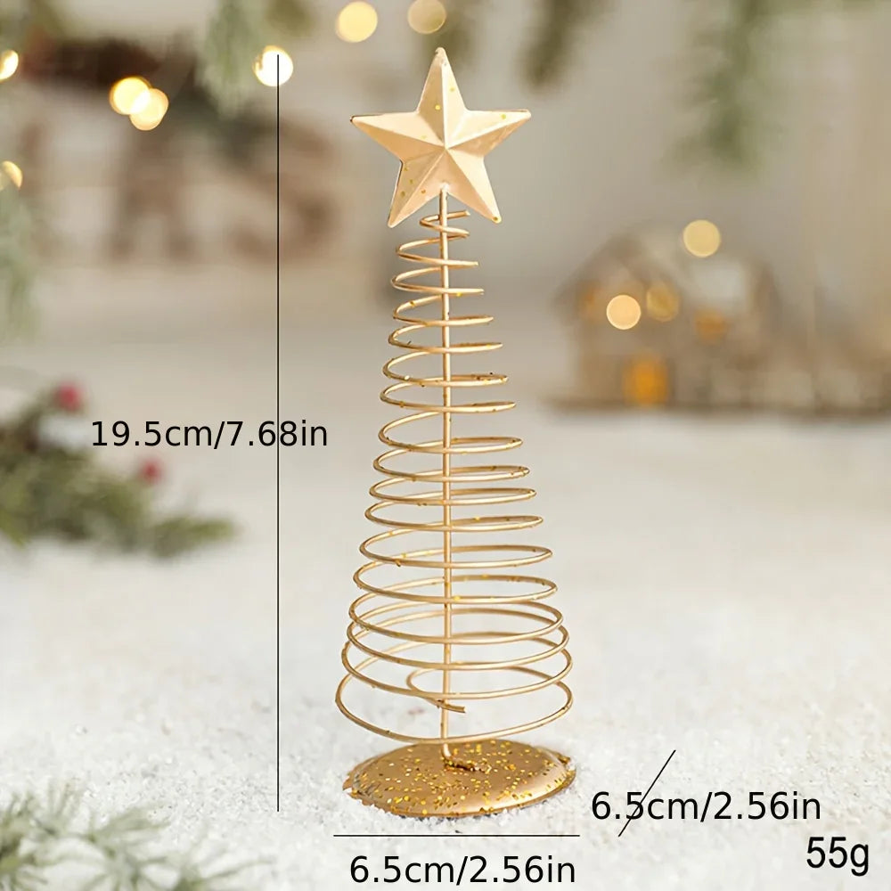 Golden Metal 3-Piece Scandinavian Christmas Decor Set