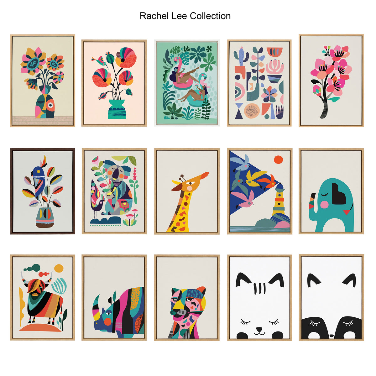 Sylvie Mid Century Modern Mountains Blue Framed Canvas Set by Rachel Lee of My Dream Wall