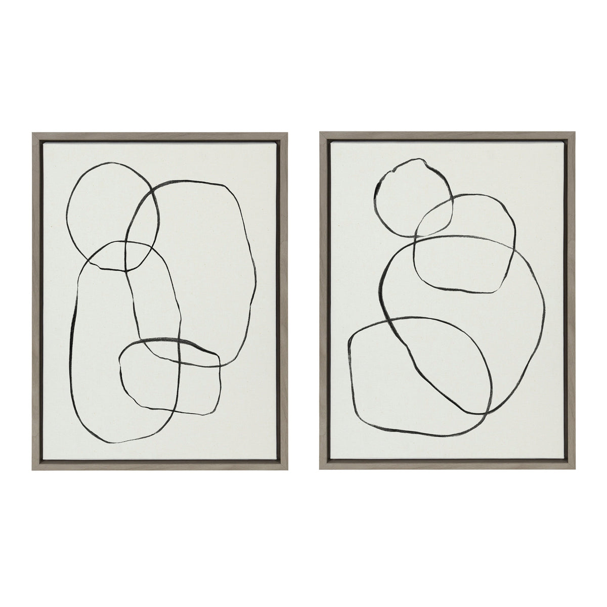 Sylvie Going in Circles Framed Textured Canvas Set by Teju Reval