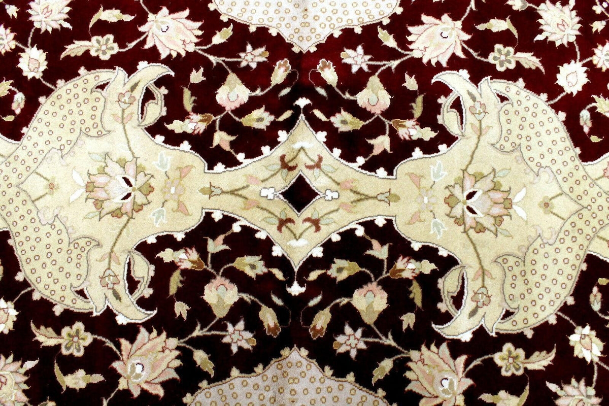Pakistani Chobi Rug 9x12 | Burgundy, Beige & Ivory | Hand-Knotted Wool - Rugistan, view 3