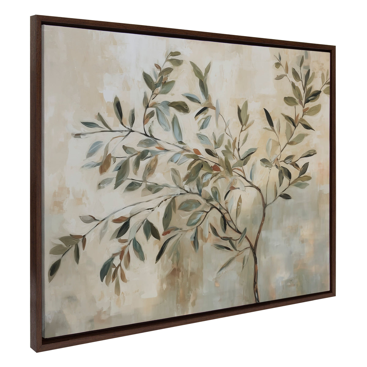 Sylvie Olive Tree Abstract Framed Canvas by The Creative Bunch Studio