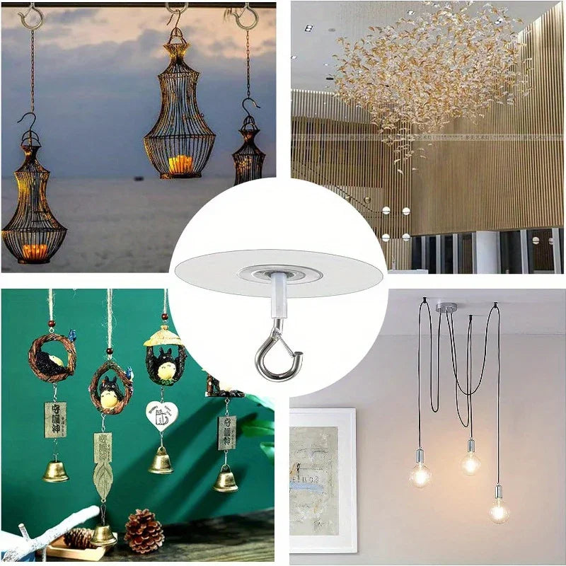 Heavy Duty Plastic Ceiling Hooks with Self-Adhesive Water Resistant Design
