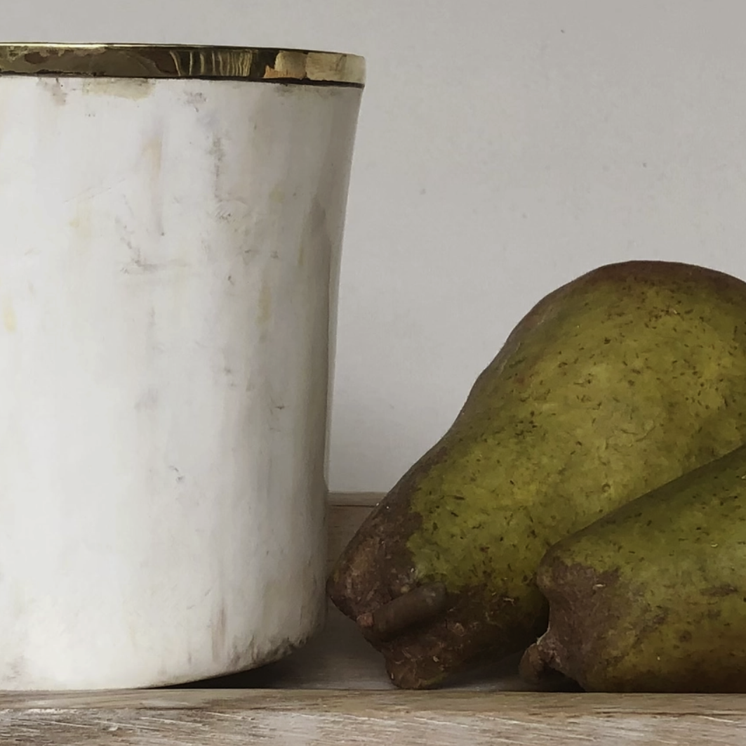 Afiya Brass Trimmed Horn Tumblers - Source by Studio Skara, view 2