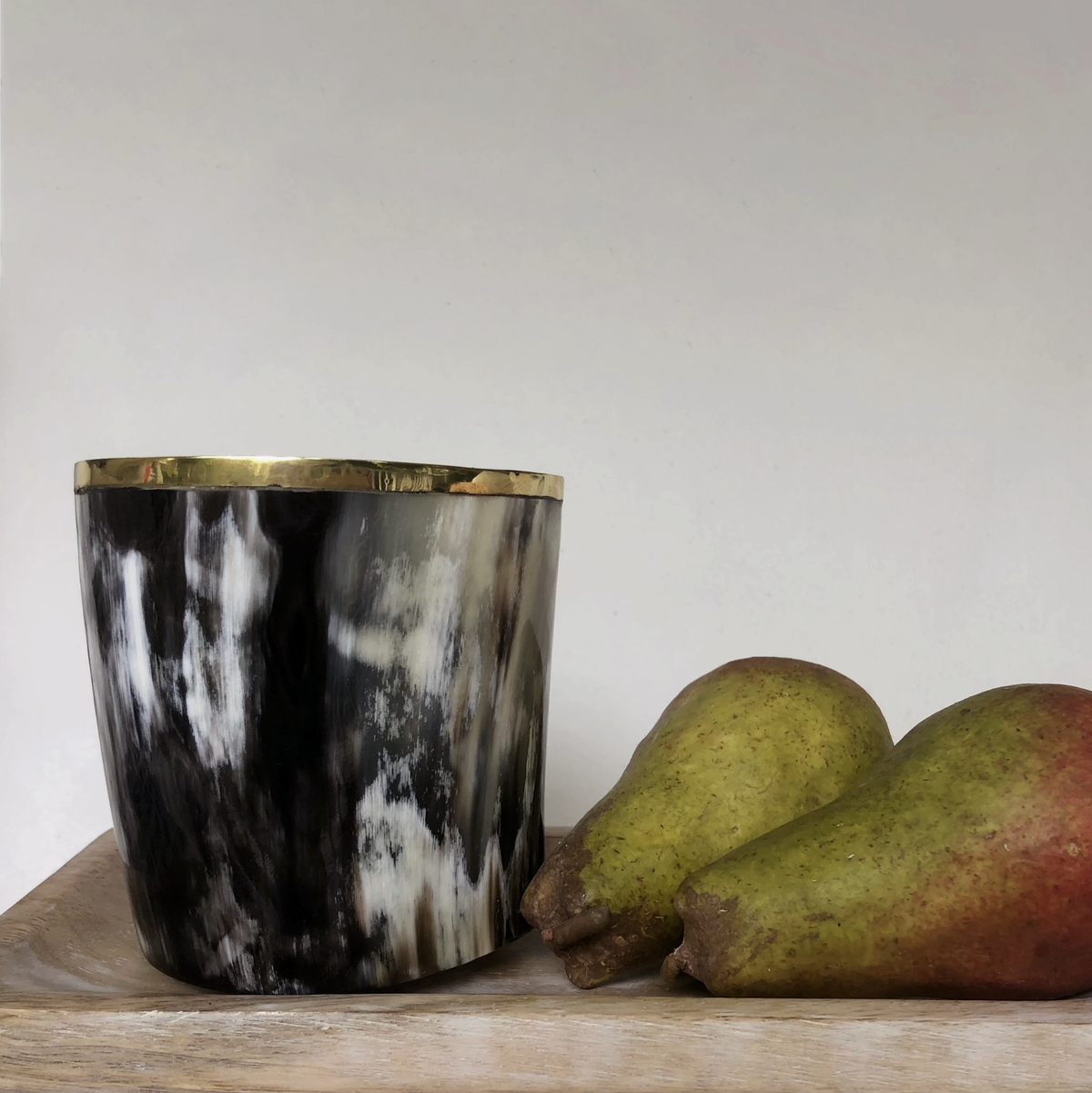 Afiya Brass Trimmed Horn Tumblers - Source by Studio Skara, view 3