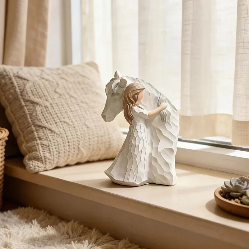 Horse Figurine - Ceramic Girl Decoration