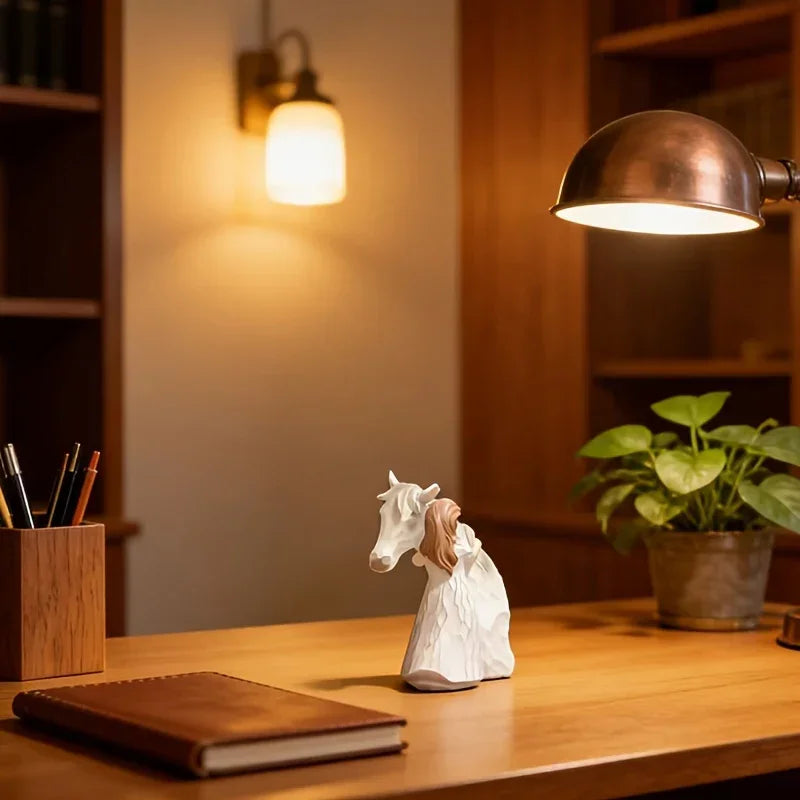 Horse Figurine - Ceramic Girl Decoration