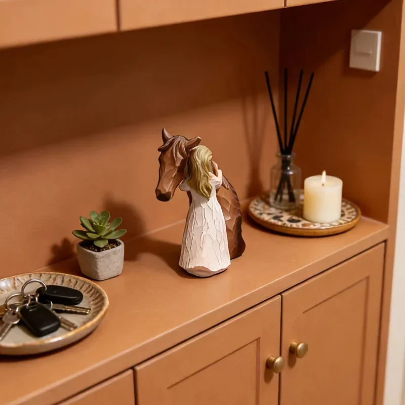 Horse Figurine - Ceramic Girl Decoration