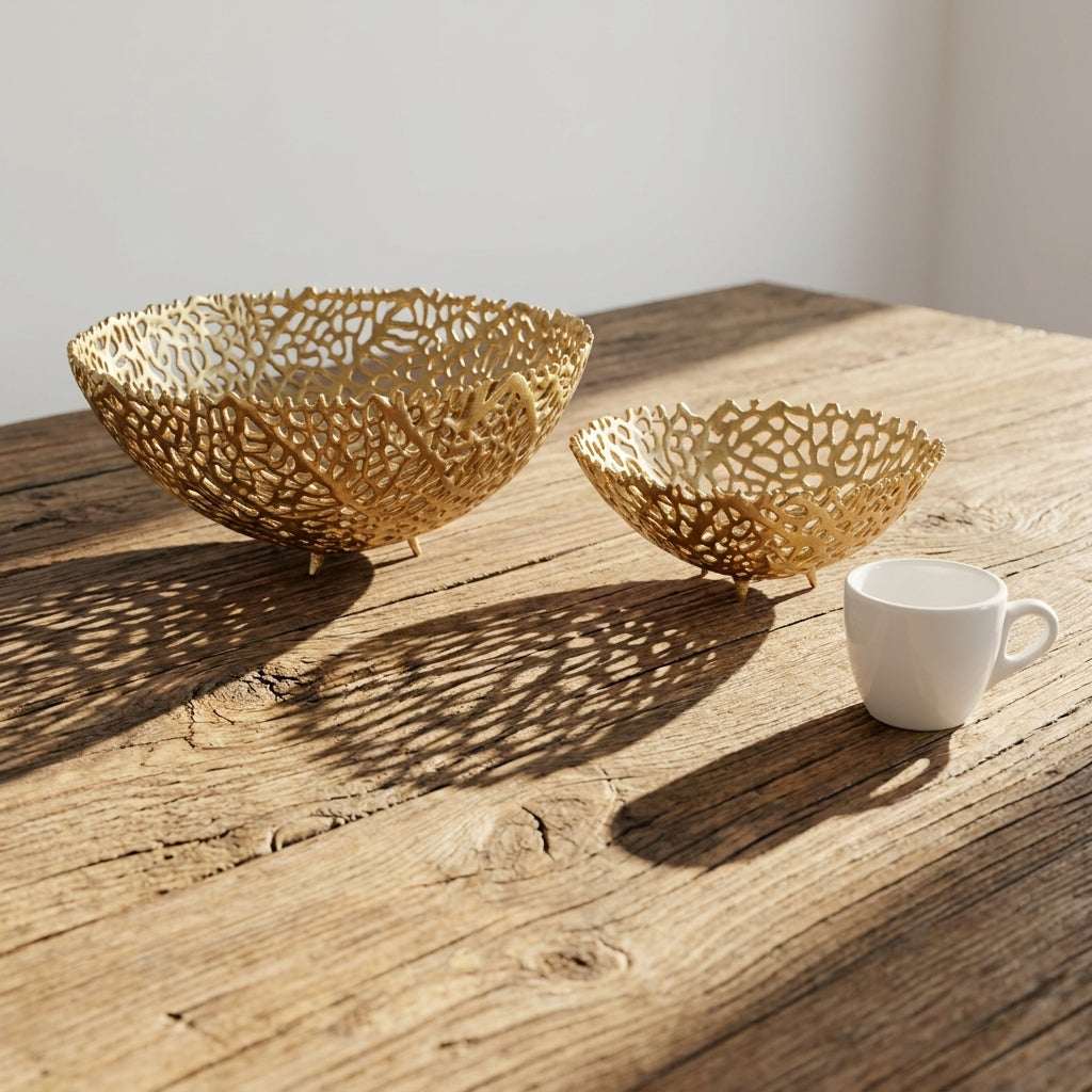 Aluminum Gold Finish Metal Fruit Basket — House of Avana, view 2 of 10