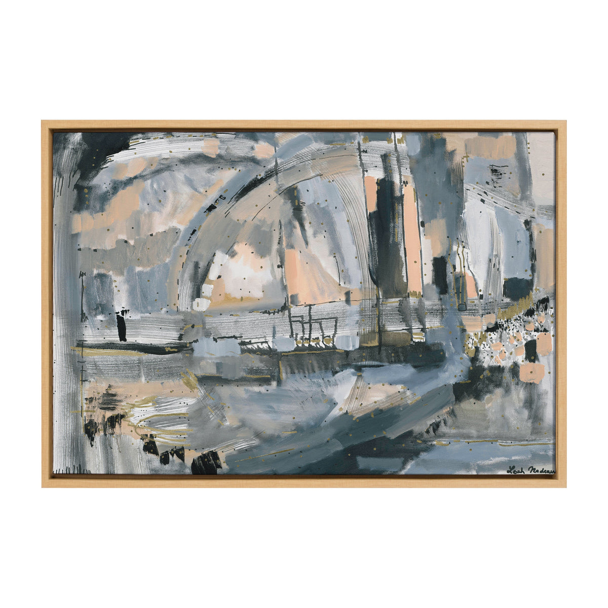 Sylvie Harbor Nights Framed Canvas by Leah Nadeau