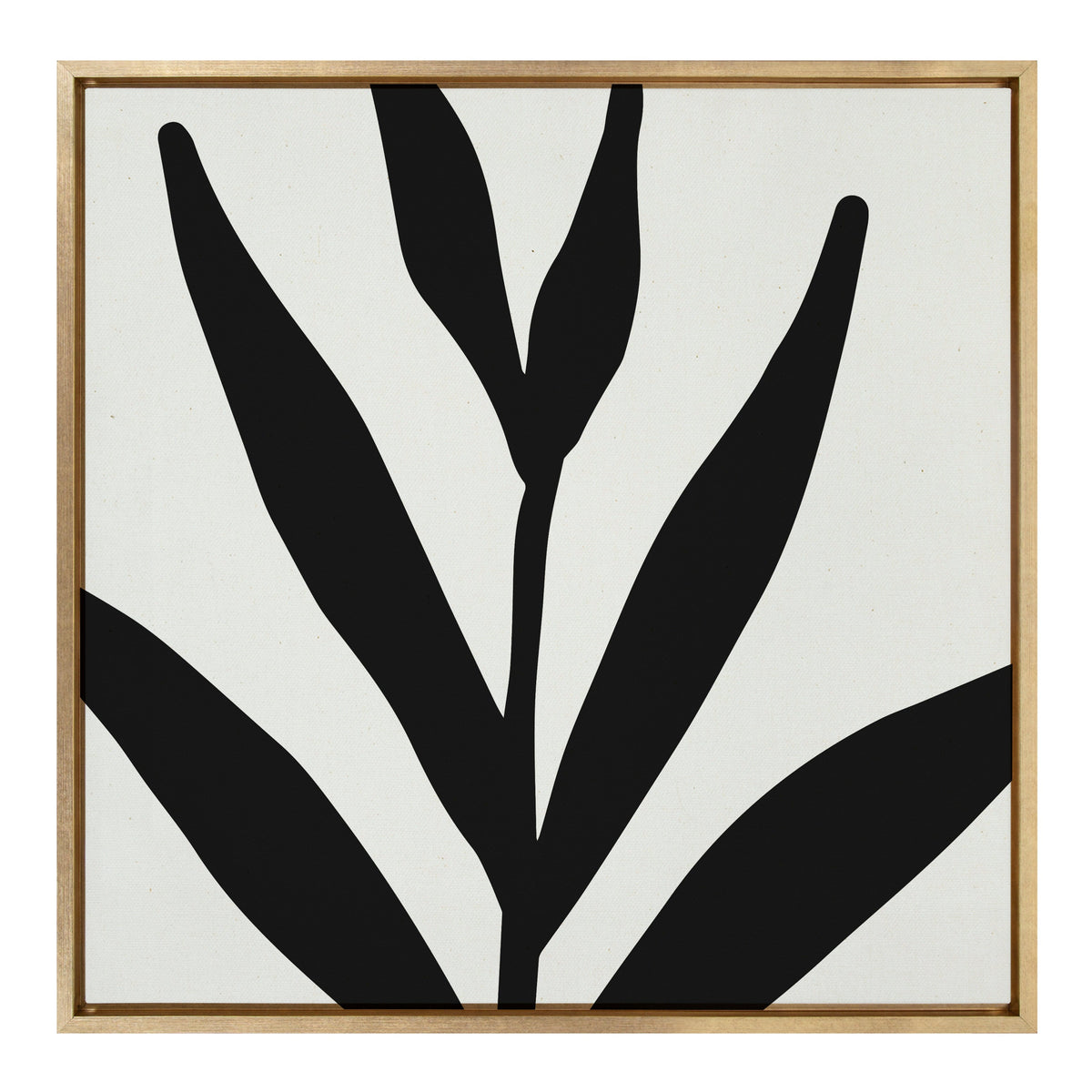 Sylvie Modern Botanical Neutral Abstract 1 Framed Canvas by The Creative Bunch Studio